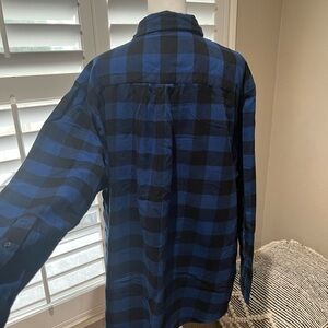 St. John's Bay Navy and Black Checkered Shirt